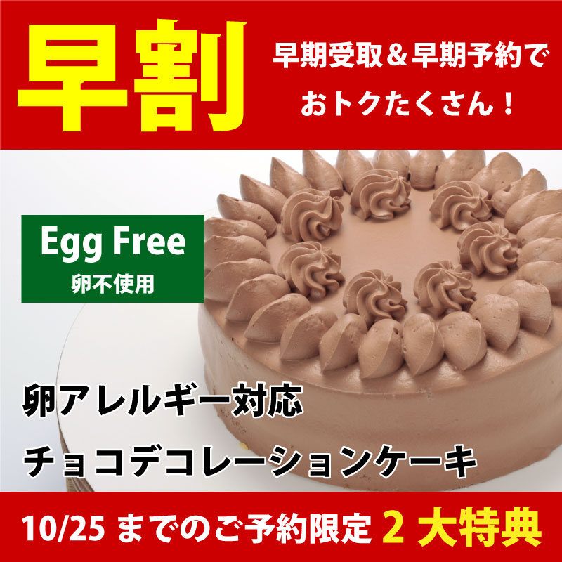 卵アレルギー対応チョコデコレーションケーキ